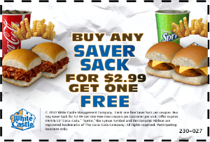 White Castle: BOGO FREE Saver Sack Coupon - Hunt4Freebies