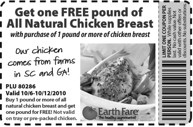 Earth Fare: FREE Pound of All Natural Chicken Breast Printable Coupon ...
