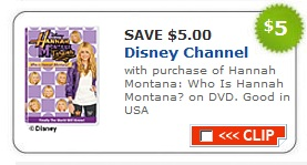 $5 off Who is Hannah Montana? DVD Printable Coupon - Hunt4Freebies