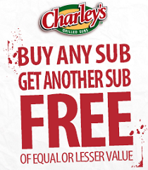 Charley S Grilled Subs Bogo Free Sub Printable Coupon Hunt4freebies