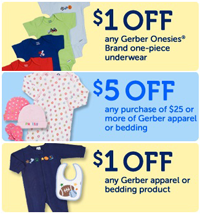 $6 in NEW Gerber Apparel Printable Coupons - Hunt4Freebies