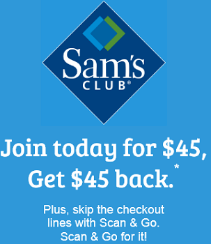 Sam’s Club: 1-Year Membership + $45 eGift Card for $45.