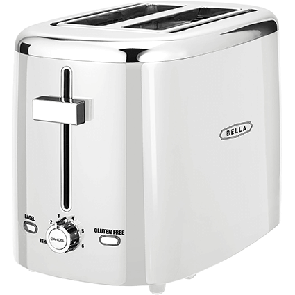 Bella 2-Slice Extra-Wide Slot Toaster in White is on sale today for $9.99.