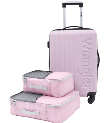 Expandable 3-Piece Luggage Set with Spinner Wheels - Red